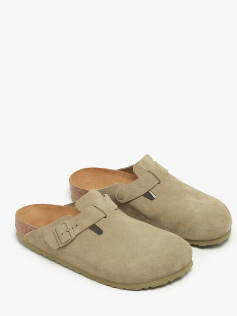 Slippers Boston Uit Leder Birkenstock Groen unisex 1025844 ander zicht 1