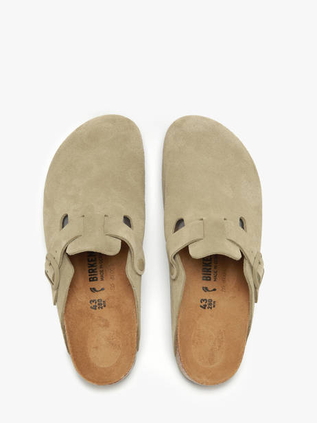 Slippers Boston Uit Leder Birkenstock Groen unisex 1025844 ander zicht 3