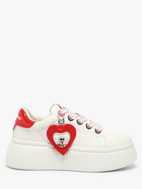 Sneakers Kreeper Low Valentine Uit Leder Karl lagerfeld Wit women KL42314V