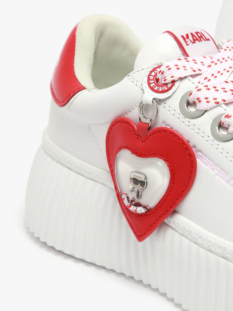 Sneakers Kreeper Low Valentine Uit Leder Karl lagerfeld Wit women KL42314V ander zicht 3