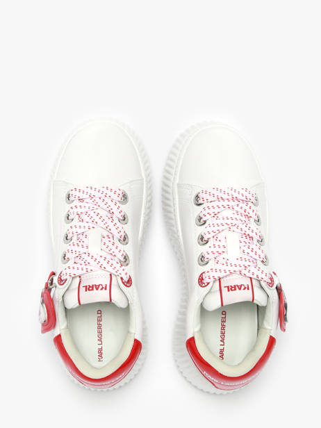 Sneakers Kreeper Low Valentine Uit Leder Karl lagerfeld Wit women KL42314V ander zicht 4