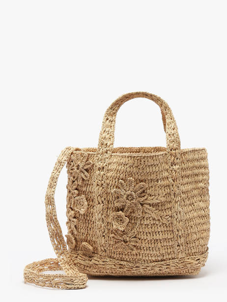 Xs Handtas Raffia Fleuri Vanessa bruno Beige cabas raphia 25V40410