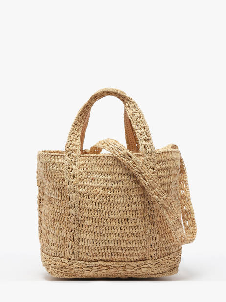 Xs Handtas Raffia Fleuri Vanessa bruno Beige cabas raphia 25V40410 ander zicht 4