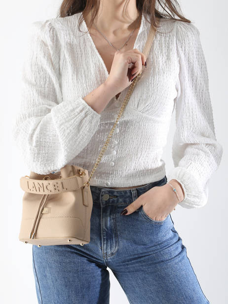 Mini Bucket Bag Ninon Leder Lancel Beige ninon A11466 ander zicht 1