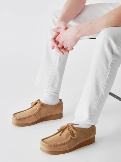 Derby Veterschoenen Wallabee Uit Leder Clarks Bruin men 26172821 ander zicht 1