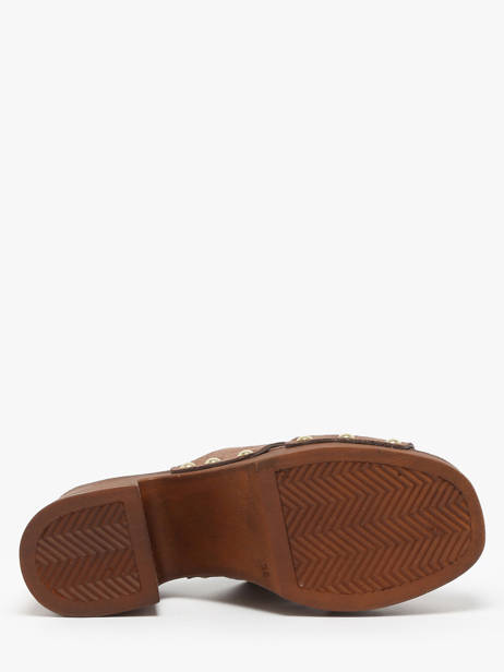 Slippers Met Hak Carbuccia Uit Leder Coco abricot Bruin women V3110B ander zicht 4