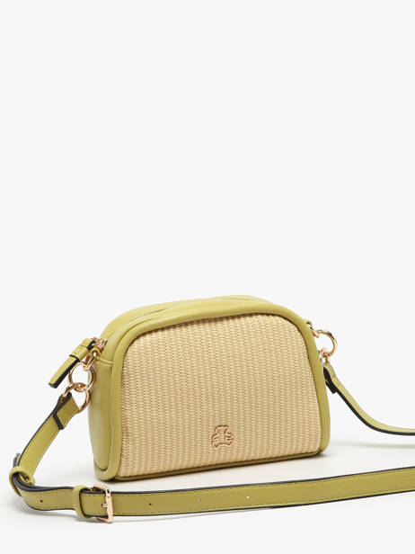 Cross Body Tas Raphia Papier Lulu castagnette Groen raphia YAUCOURT ander zicht 2