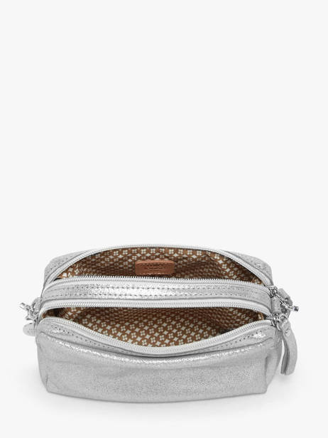 Cross Body Tas Vintage Leder Mila louise Zilver vintage 23673XSX ander zicht 3