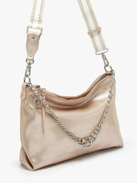 Cross Body Tas Vintage Leder Mila louise Zilver vintage 3822RX ander zicht 2