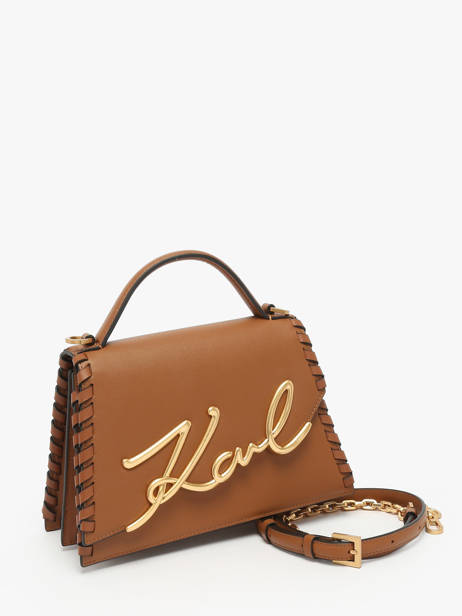 Cross Body Tas K Signature Leder Karl lagerfeld Bruin k signature A2W30005 ander zicht 2