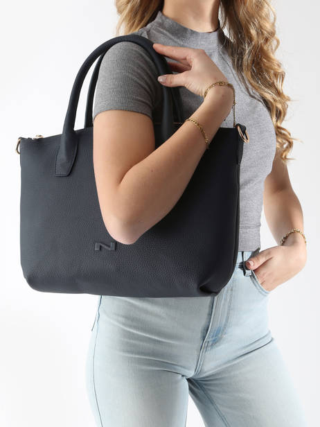 Handtas Tiny Leder Nathan baume Blauw victoria 88 ander zicht 1