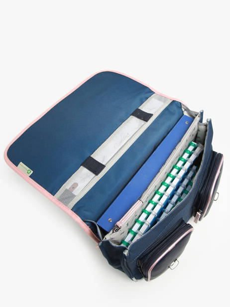 Boekentas 2 Compartimenten Cameleon Blauw vintage fantasy PBVGCA38 ander zicht 3