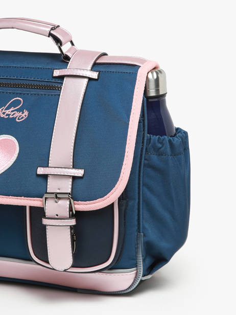 Boekentas 2 Compartimenten Cameleon Blauw vintage fantasy PBVGCA38 ander zicht 5