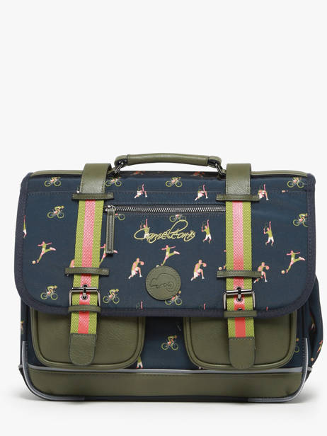 Boekentas 2 Compartimenten Cameleon Groen vintage urban PBVBCA38