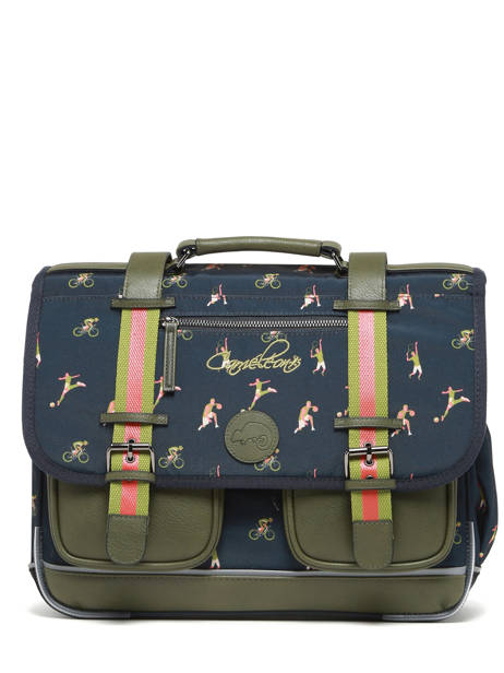 Boekentas 2 Compartimenten Cameleon Groen vintage urban PBVBCA38 ander zicht 6