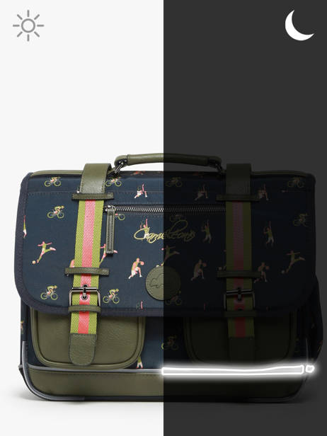 Boekentas 2 Compartimenten Cameleon Groen vintage urban PBVBCA38 ander zicht 7