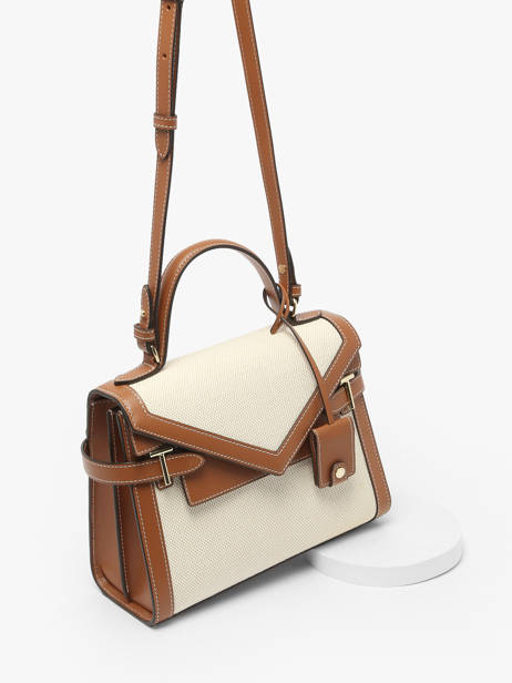 Cross Body Tas Emily Met Leren Afwerkingen Le tanneur Beige emily TEMI1015 ander zicht 2