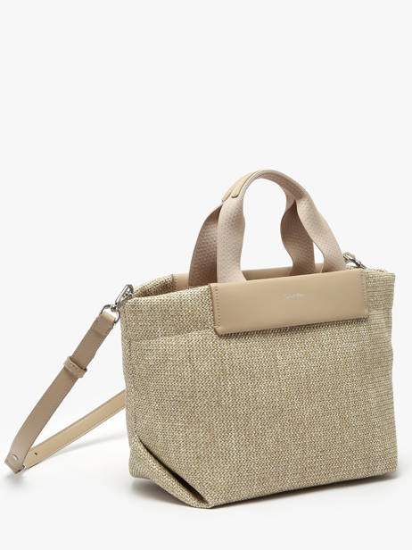 Cross Body Tas Ck Raffia Raphia Calvin klein jeans Beige ck raffia K613026 ander zicht 2