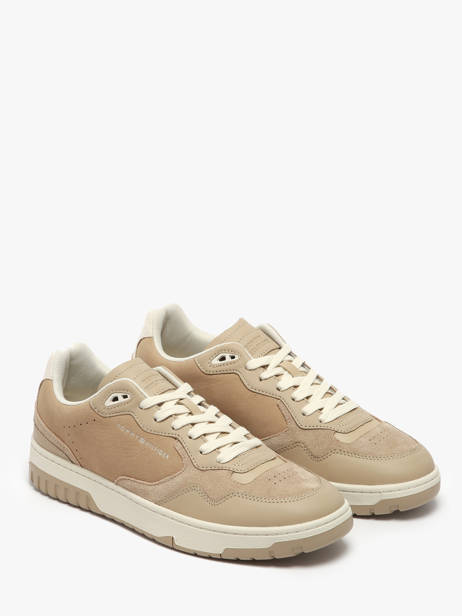 Sneakers Uit Leder Tommy hilfiger Beige men 5417AEG ander zicht 1