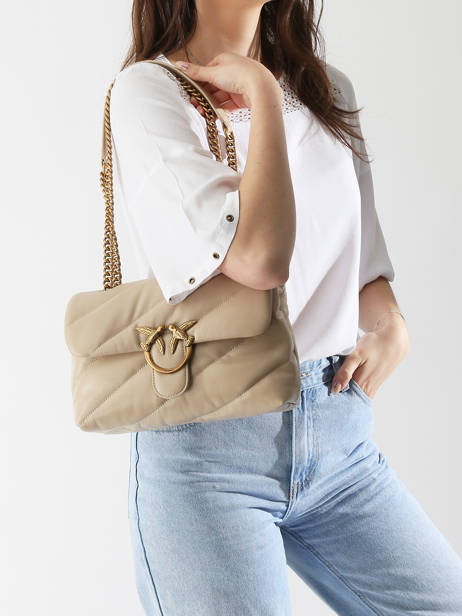 Cross Body Tas Love Bag Puff Leder Pinko Beige love bag puff A0F2 ander zicht 1