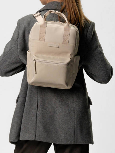 Rugzak 1 Compartiment Kapten and son Beige backpack S ander zicht 1