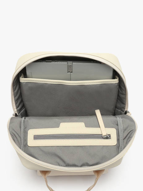 Rugzak 1 Compartiment Kapten and son Beige backpack S ander zicht 3