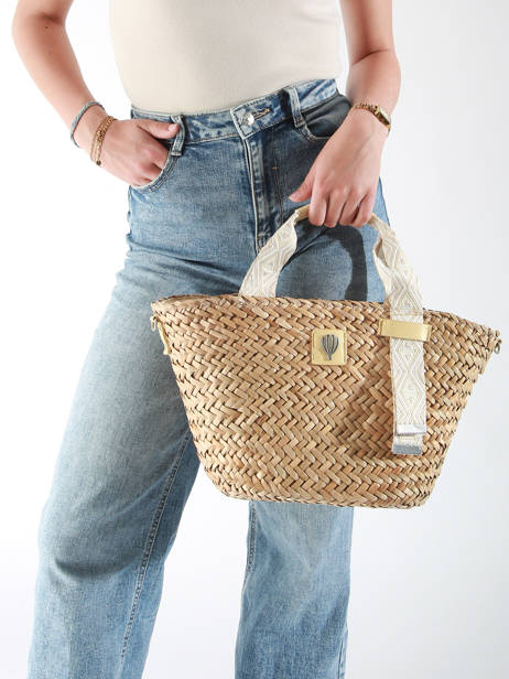 Handtas Estival Stro Le voyage en panier Beige estival PM848 ander zicht 1