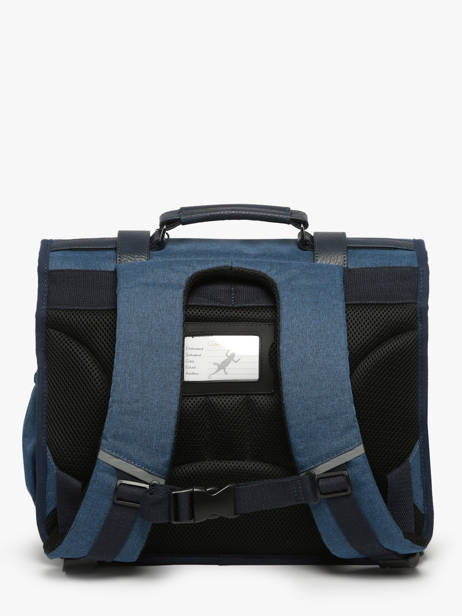 Boekentas 2 Compartimenten Cameleon Blauw vintage color CA38 ander zicht 4