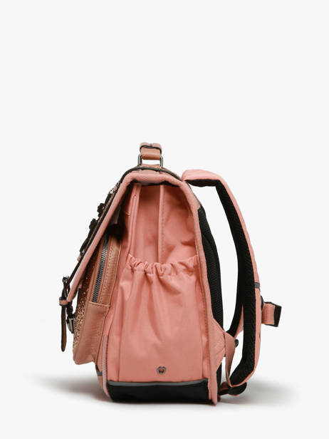 Boekentas Voor Kinderen 2 Compartimenten Cameleon Roze vintage fantasy CA38 ander zicht 2