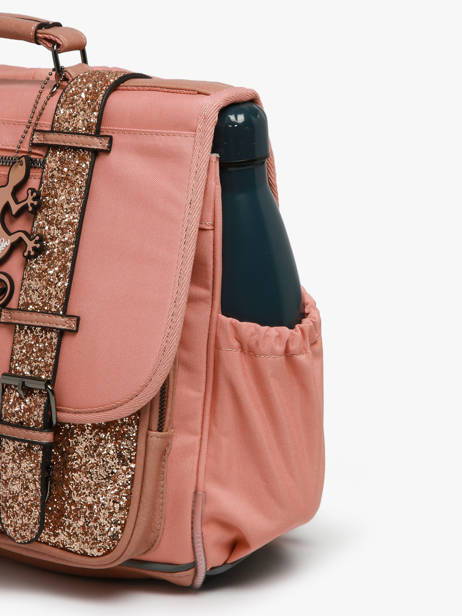 Boekentas Voor Kinderen 2 Compartimenten Cameleon Roze vintage fantasy CA38 ander zicht 5