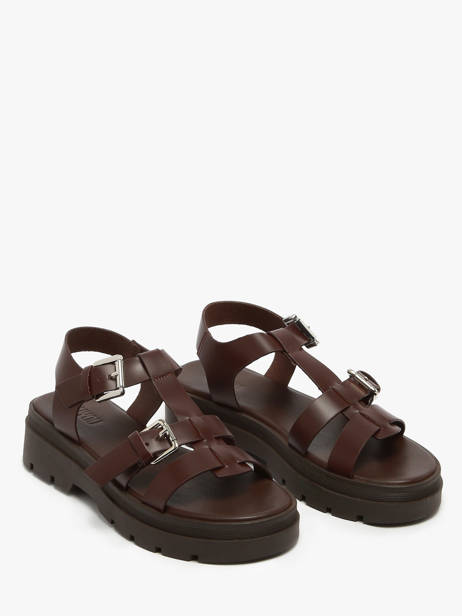 Sandalen Teresa Uit Leder Nuyou Bruin women 37121 ander zicht 1