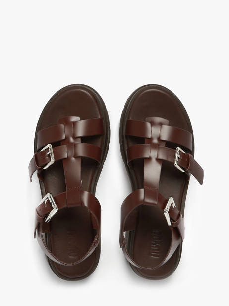 Sandalen Teresa Uit Leder Nuyou Bruin women 37121 ander zicht 3
