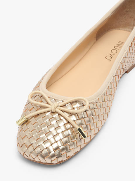 Ballerinas Uit Leder Inuovo Goud women A92002 ander zicht 3
