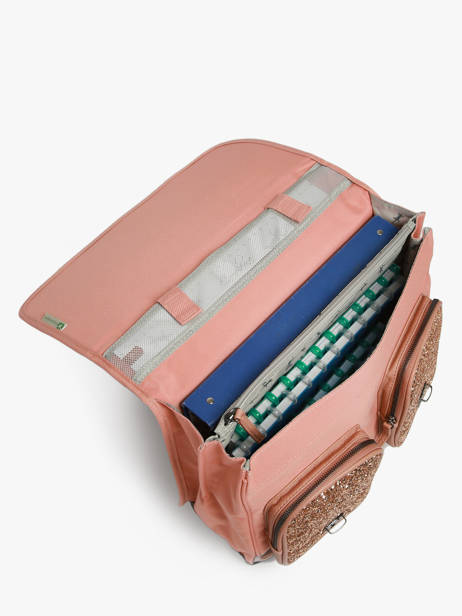Boekentas Voor Kinderen 2 Compartimenten Cameleon Roze vintage fantasy CA38 ander zicht 3