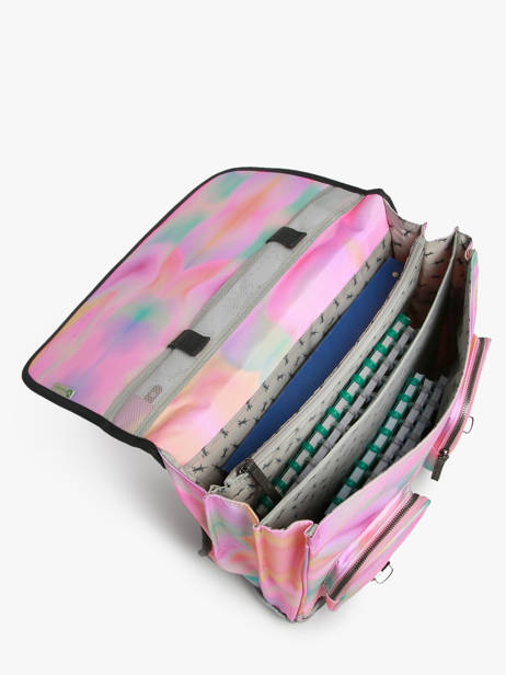 Boekentas Kinderen 3 Compartimenten Cameleon Roze vintage fantasy CA41 ander zicht 3