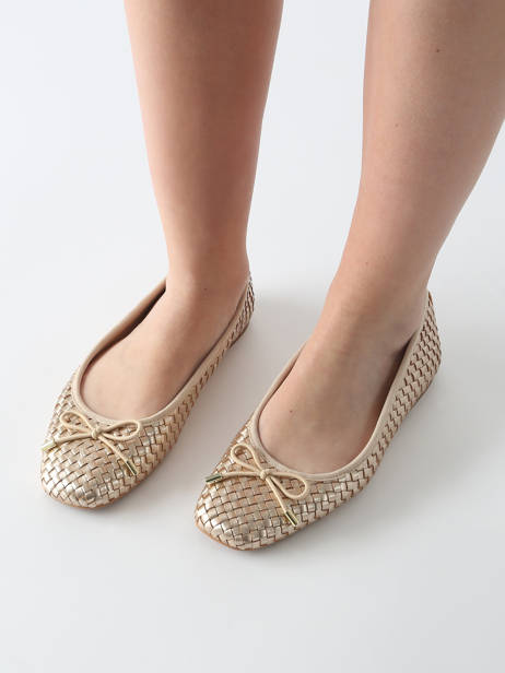 Ballerinas Uit Leder Inuovo Goud women A92002 ander zicht 1