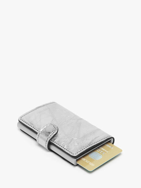 Kaarthouder Mini Wallet Crunch Leder Secrid Zilver crunch MCR ander zicht 1