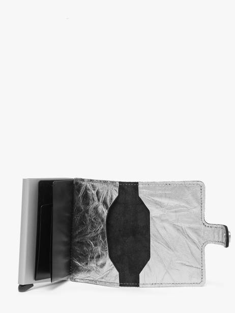 Kaarthouder Mini Wallet Crunch Leder Secrid Zilver crunch MCR ander zicht 2