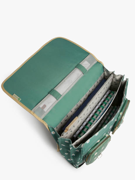 Boekentas Kinderen 3 Compartimenten Cameleon Groen vintage fantasy CA41 ander zicht 3