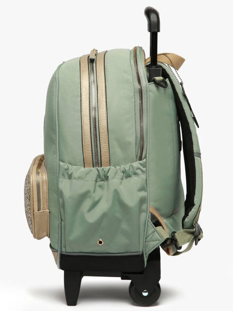 Rugzak Op Wieltjes 2 Compartimenten Cameleon Groen vintage fantasy SR40 ander zicht 2