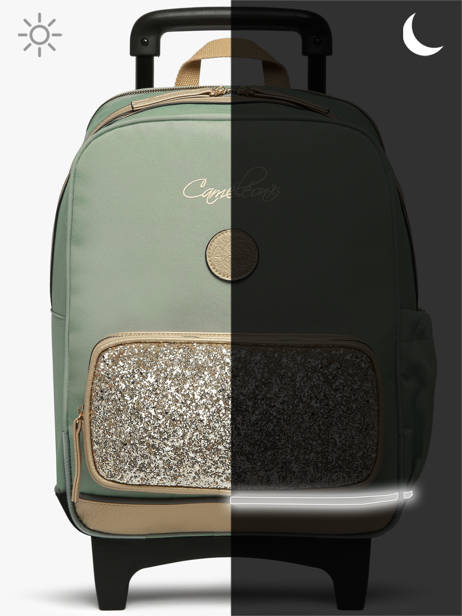 Rugzak Op Wieltjes 2 Compartimenten Cameleon Groen vintage fantasy SR40 ander zicht 8