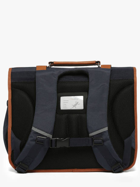 Boekentas Kinderen 3 Compartimenten Cameleon Blauw vintage urban CA41 ander zicht 4