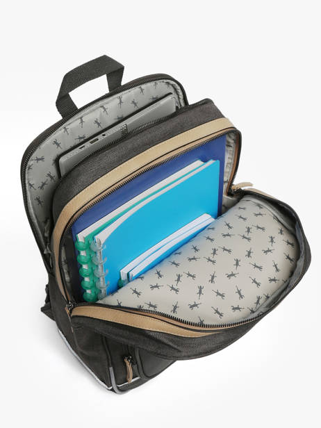 Rugzak 2 Compartimenten Cameleon Grijs vintage urban SO40 ander zicht 3