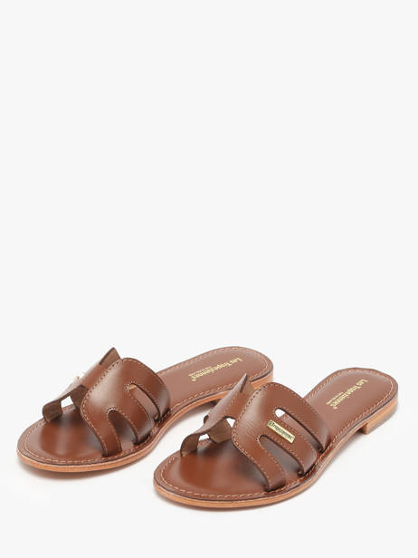 Slippers Damia Uit Leder Les tropeziennes Bruin women DAMIA ander zicht 2