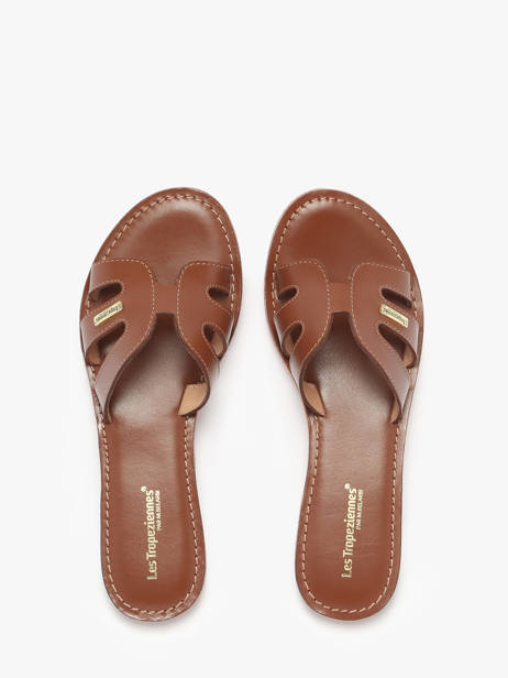 Slippers Damia Uit Leder Les tropeziennes Bruin women DAMIA ander zicht 4