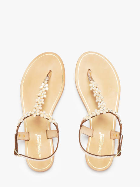 Open Sandalen Uit Leder Les tropeziennes Goud women HOFLEUR ander zicht 3