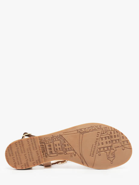 Open Sandalen Uit Leder Les tropeziennes Goud women HOFLEUR ander zicht 4