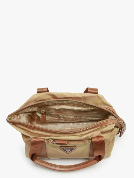 Preloved Tessuto Handtas Leder En Nylon Prada Beige second life 1210372 ander zicht 4