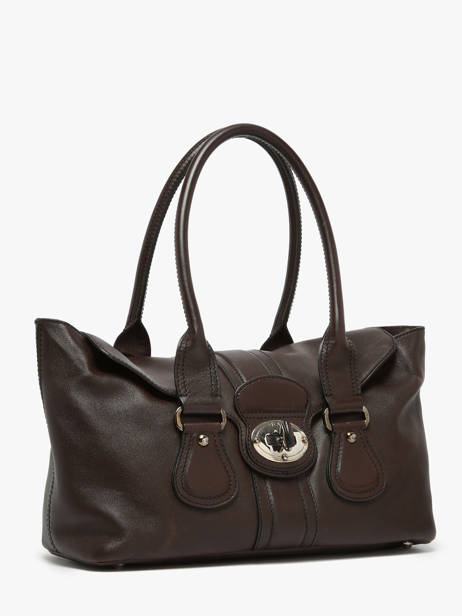 Preloved Tod's Turnlock Tote Leder Tod's Bruin second life 437072 ander zicht 4