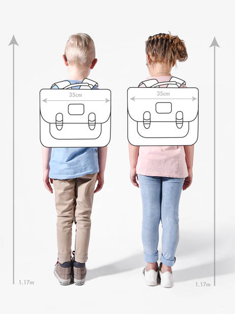 Boekentas 1 Compartiment Hello hossy Bruin cool kids 7 ander zicht 1